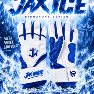 Jax Ice Signature Series blue and white batting gloves by NexGen Performance